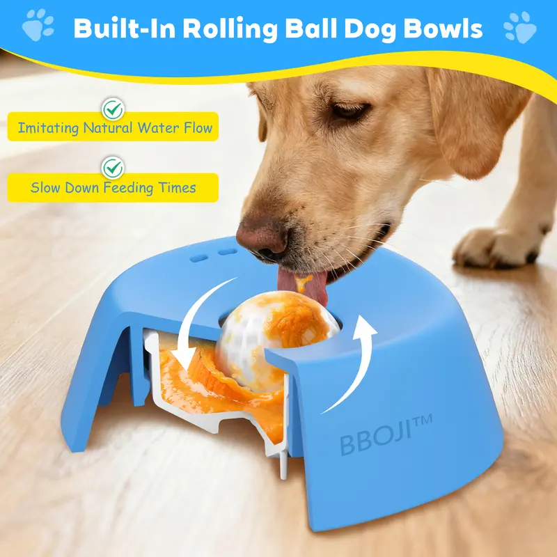 Slow Feeder Bowl for Dogs & Cats - Interactive Anti-Gulping Pet Dish for Healthy Tummies
